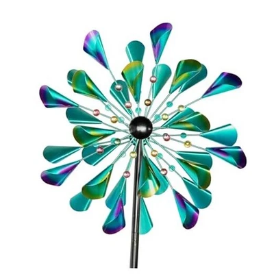  Giradores de viento grandes para exteriores de metal - Molino de viento de gota de lluvia colorido de 360 grados Foto 1 de 4