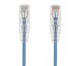 Slim Cat6 UTP Snagless Patchkabel, blau - 2/3/4/5/6/7/8/10/12/14/15/20/25/30 Fuß - Bild 1 von 1