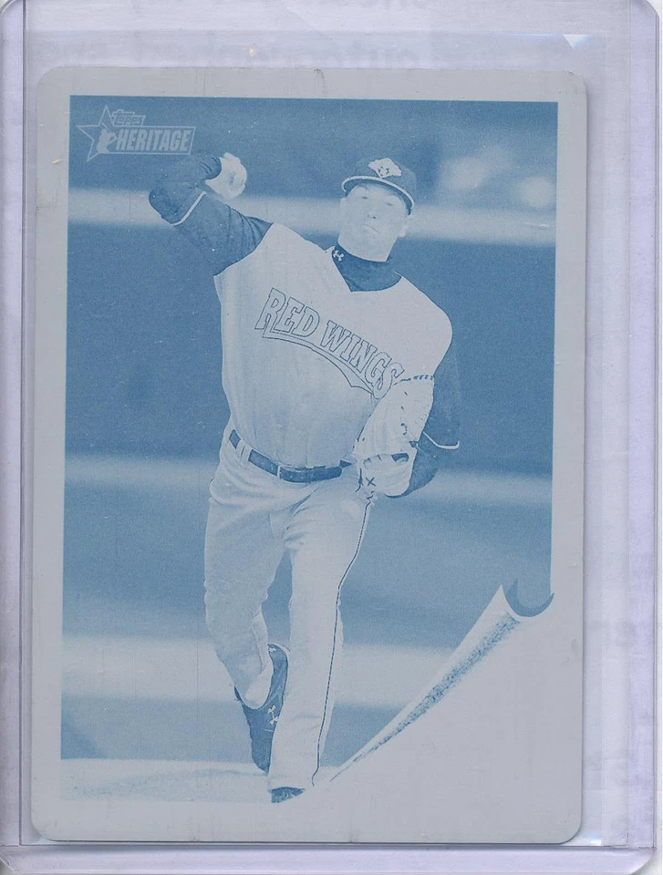2011 Topps Heritage Minor Kyle Gibson Cyan Printing Plate..Only one in World 1/1 - Image 1 of 1