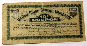 Coupon 10 centesimi United Cigar Stores Company - Foto 1 di 2