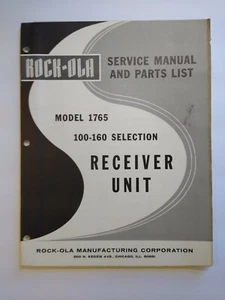 Rock Ola 1765 Unità Ricevitore Jukebox Fonografo Manuale Servizio Originale 1968 - Foto 1 di 5