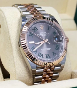 Rolex Datejust 41mm 126331 Jubilee 18K Everose Gold /SS Roman Dial Watch UNWORN - Picture 1 of 12
