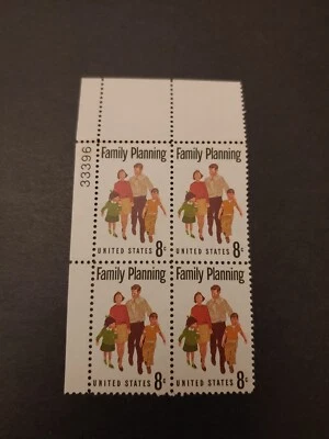 US Stamps Family Planning, 4 Block Scott #1455 8c, MNH OG VF - Image 1 of 2