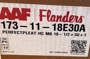 12 Pack AAF Flanders Merv 8 18.5"X 30" X 1" Air Filter 173-11-18E30A Replacement - Picture 1 of 3