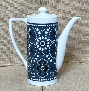 Vintage Bandana Style Print Coffee Pot Boho Whimsical Cottage Core - Picture 1 of 9