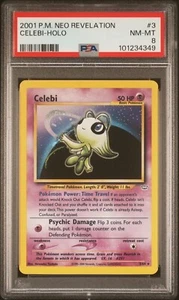 PSA 8 Celebi 3/64 Neo Revelation Holo Pokemon Card - Picture 1 of 2