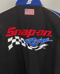 Chaqueta a Presión De Colección XL NASCAR Racing Denim Pesado Sarga Hecha en Corea RARA - Imagen 1 de 19