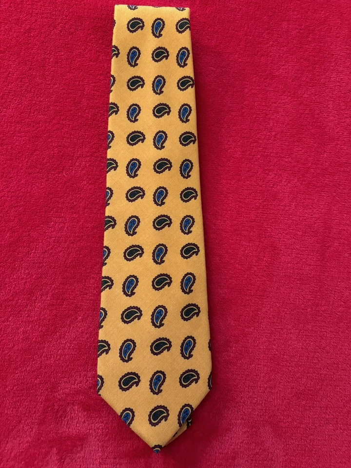 Gravata Challis de lã nova sem etiquetas Seaward & Stearn para Ben prata 3,5x58 feita na Inglaterra - Imagem 1 de 4