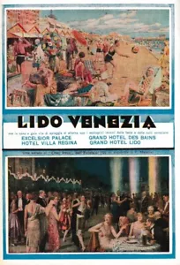 PUB. 1928 LIDO DI VENEZIA SPIAGGIA SERATA CHEZ-VOUS EXCELSIOR HOTEL DES BAINS - Bild 1 von 1