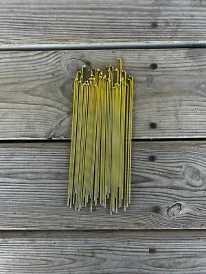 Radios de acero recubiertos BMX vintage, 14G, 195 mm, dorado, NOS (juego de 38) Foto 1 de 2