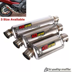 310mm 370mm 430mm Motorbike Exhaust Muffler Pipe Universal Slip On 51mm Silencer - Picture 1 of 11