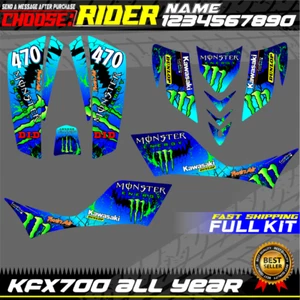 kawasaki kfx 700 kfx700 graphics decals stickers kit atv wrap quad full new - Bild 1 von 2