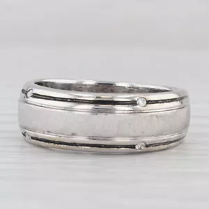 Vera Wang Love Men's Wedding Band Diamond 14k White Gold Size 10 Ring - Picture 1 of 11