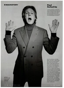 Paul McCartney Pinup Hands Up Mouth Open Cucinelli Suit CLIPPING photo article - Picture 1 of 1