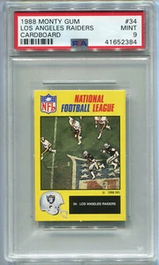1988 Monty Gum Cardboard 34 Marcus Allen PSA 9 Mint HOF NQ Graded Football Card - Picture 1 of 2