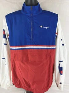 Vintage Champion Europe Pull Over Color Block Size Small Windbreaker - Picture 1 of 10
