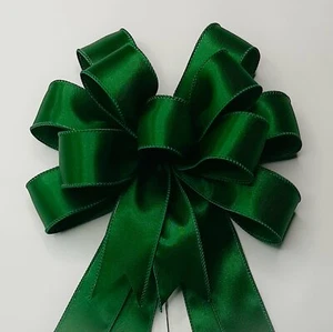 Smaragdgrüne Satinschleife, Satin Hochzeitsschleife, Größe S - Bild 1 von 2
