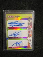 2023 Leaf Vivid 2/10 Charlie Jones/Chase Brown/Andrei Iosivas Triple Rookie🏈