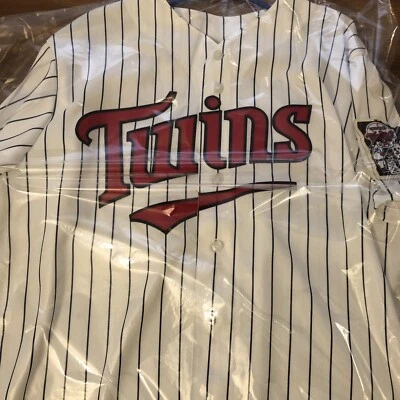 Camiseta de béisbol auténtica de los gemelos de Minnesota de la temporada inaugural de Joe Mauer usada 1X Foto 1 de 4