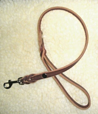 CORREA DE TRÁFICO PARA PERROS, 1/2" X 24", CUERO LATIGO, PERNO GIRATORIO PLATEADO BROCHE DE PRESIÓN Foto 1 de 4
