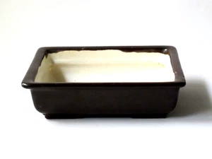 Japanese Vintage Bonsai Brown Rectangular Glazed Pot Container Ceramic #17 - Picture 1 of 5