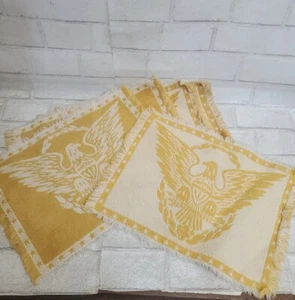 Vrg Cotton Woven Placemats Set Of 6 Patriotic Themed Eagle Bicentennial Mcm - Picture 1 of 8