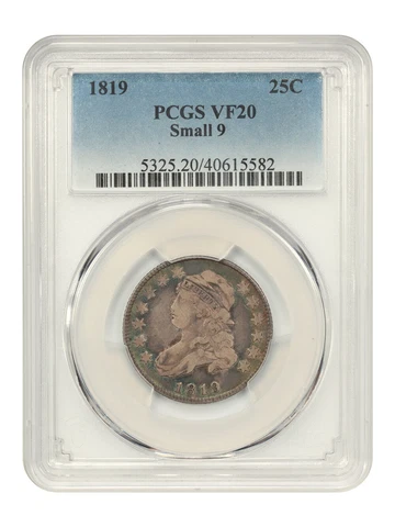 1819 25c PCGS VF20 (Small 9) Cover