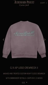 Confirmed Travis Scott X Audemars Piguet Crewneck Sweater Spell Out 2xl - Picture 1 of 2