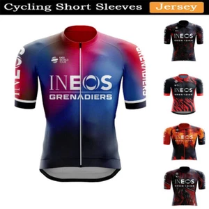 summer mens team cycling Short Sleeve jersey Tops Bicycle jersey Riding JERSEY - Picture 1 of 8