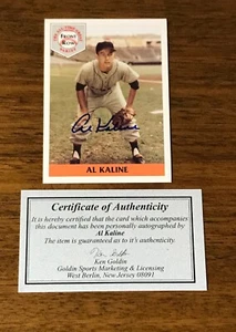 AL KALINE~ FRONT ROW SERIES CARD ~ AUTOGRAPHED WITH CERTIFICATE OF AUTHENTICITY - Picture 1 of 5