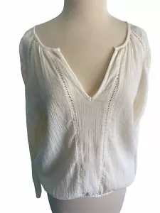 NWT O'Neill Junior Ivory Crepe Crop Blouse Boho Top XS - Picture 1 of 3