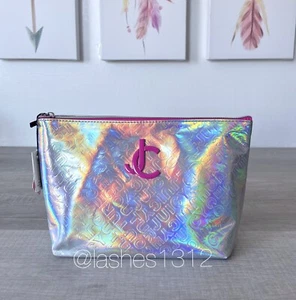 JUICY COUTURE Cosmetic Travel Makeup Bag Pouch - Holographic Iridescent Rainbow - Picture 1 of 6