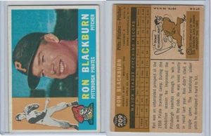 1960 Topps Baseball, #209 Ron Blackburn, Pittsburgh Pirates - Bild 1 von 1