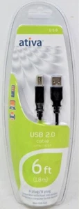 Ativa 6ft USB 2.0 Cable A Male Mini USB B 4 pin mini Computer Connector NIP - Picture 1 of 4