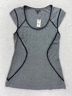 Camiseta deportiva Express para mujer mediana M gris manga corta elástica cuello redondo Foto 1 de 4