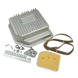 B&M 30280 Finned Brushed Cast Aluminum GM TH350 Deep Transmission Pan +3 Quarts - Picture 1 of 3
