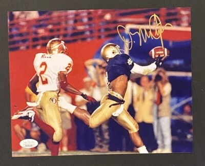 Foto autografada 8x10 Derrick Mayes Notre Dame Fighting Irish Packers JSA - Imagem 1 de 4