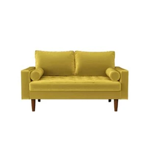 US Pride Furniture Loveseat 31.69"x50.39"x" Goldenrod Velvet 2-Seat Square Arms - Picture 1 of 4