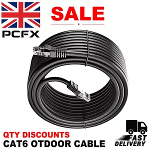 OUTDOOR CAT6 ETHERNET NETWORK CABLE INTERNET GIGABIT PATCH LAN LEAD 5M-300M LOT - Picture 1 of 12