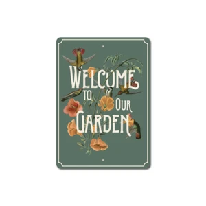 Welcome to Our Garden Sign, Garden Decor, Garden Lover Aluminum Metal Decor Sign - Picture 1 of 4