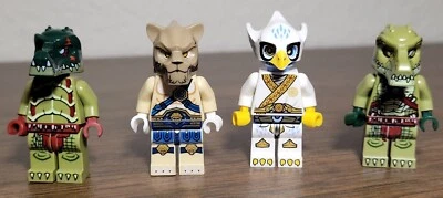 Lot 4x Lego Minifigures Legends of Chima: Eris/ Lennox/ Crocodile (2x) - Image 1 of 3