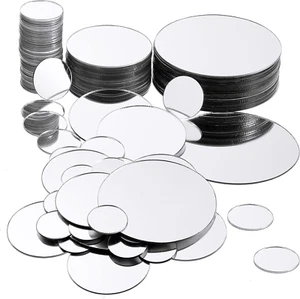 Mini Size Round Mirror Small Round Mirror Adhesive Mirror Round Craft Mirror Til - Picture 1 of 12