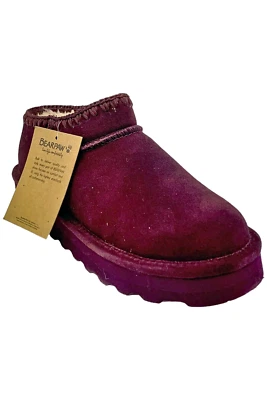 BEARPAW Women's Lana Crochet Suede Ankle Bootie Eggplant - Image 1 of 3