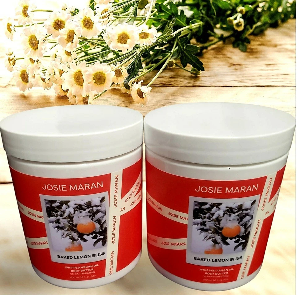 LOT OF 2 X 20oz Josie Maran Argan Oil Body Butter Lemon Bliss 40oz 600ML JUMBO - Image 1 of 1