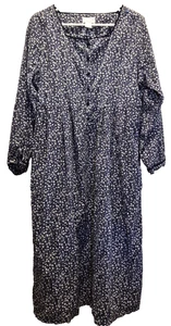 Camisón Lanz of Salzburg Púrpura Floral Pana Grande Cottagecore Granny Usado en Excelente Condición - Imagen 1 de 11