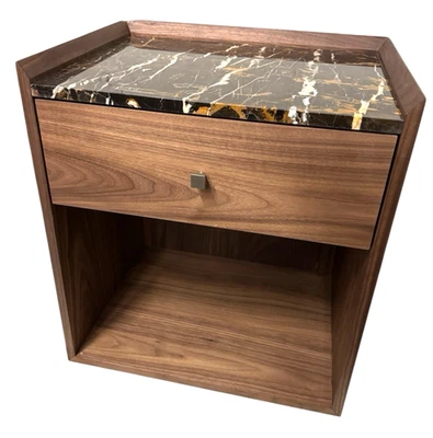 LA REDOUTE Interieurs Designer Nachttisch Nachtkonsole NOHAM Marmor Walnuss Holz - Bild 1 von 4