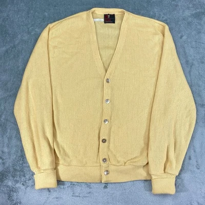 Cárdigan De Colección Arnold Palmer Robert Bruce Para Hombres M Amarillo Orlon Acrílico Hecho en Unión Foto 1 de 4