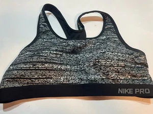 Nike Pro Dri-Fit Racerback Sport BH L Damen schwarz-weiß sportlich - Bild 1 von 4