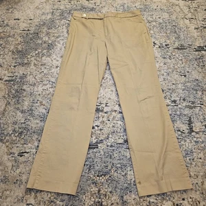 Ralph Lauren Hose Größe 12 Chinohose vorne flach gerades Bein khaki hellbraun lässig schlack - Bild 1 von 7