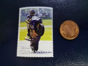 Motorrad Rennrepublik Turkmenistan 2001 Lochmarke (b) - Bild 1 von 1